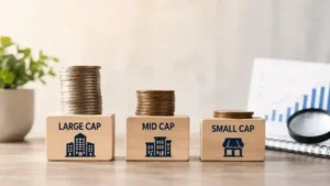 Large Cap vs Mid Cap vs Small Cap Fund Illustration Image